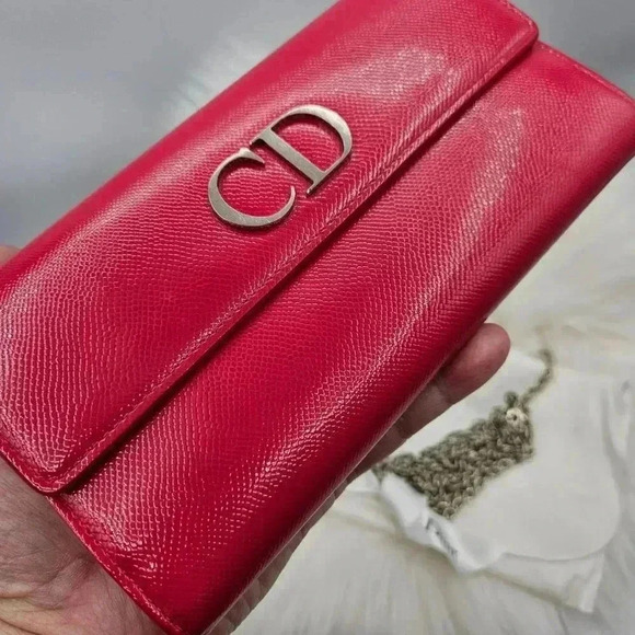 Dior Rendezvous Red Leather Wallet-On-Chain - Picture 4 of 16